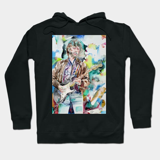 ERIC CLAPTON watercolor portrait .1 Hoodie by lautir